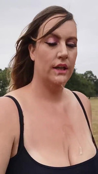 Outdoor BJ with Cum Walk - British Big Tits MILF