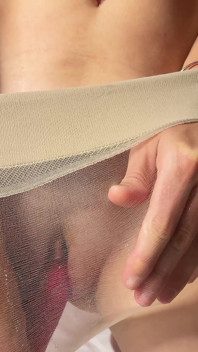 Russian College Babe Sheer Pantyhose Toy Masturbation