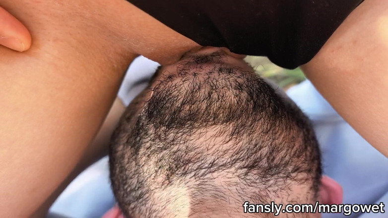 Margo Wet: Amateur Forest Facesitting - She Sits on His Face and Rides...