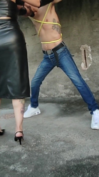 Kicking This Man's Balls Completely Tied up