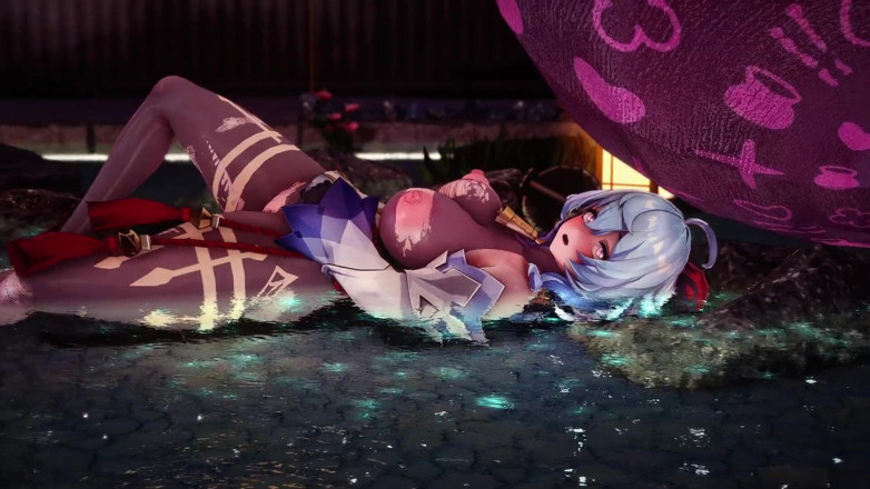 NSFWOtaku: Genshin Impact -hot Spring Monster Fuck Horny Ganyu - 3D Hentai Animations