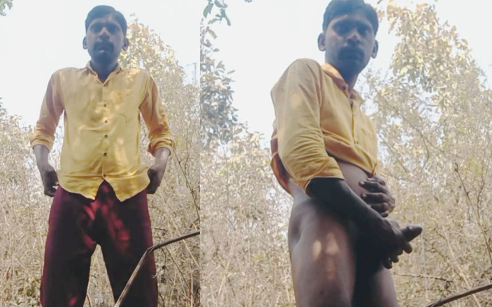 Rajesh Playboy 993: Rajesh Playboy 993 Venku Masturbuje Velký Penis a Stříká. Výprask Zadku...