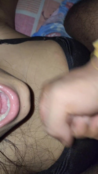 Beautiful Indian GF Huge Cum on Her Mouth in Her 21st Birthday