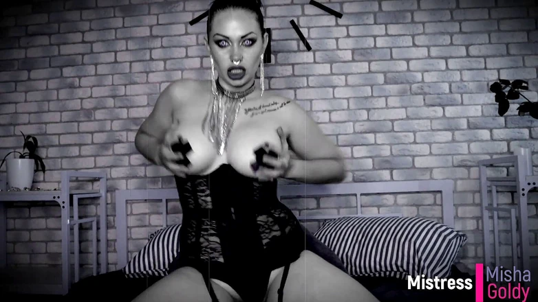 Goddess Misha Goldy: Adoration démoniaque sensuelle des seins, coaching masturbatoire