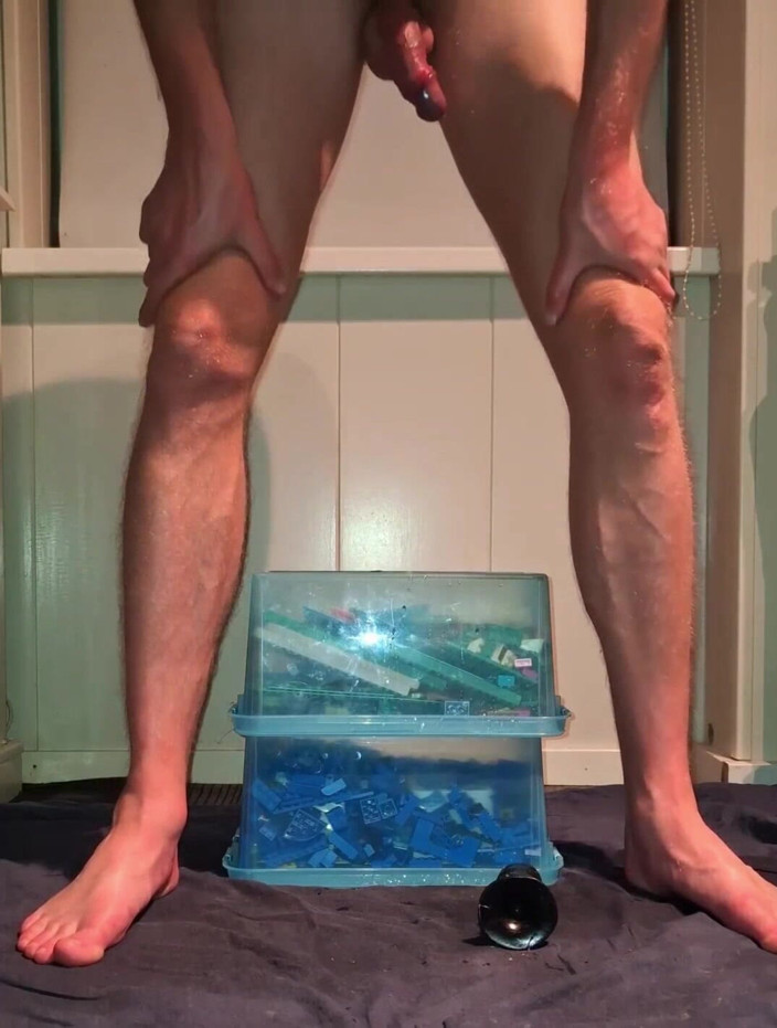 NoFace Twink X: Hot Gay Twink Solo Hard Big Cock Rides Dildo Piss...