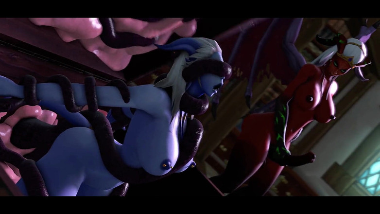 Velvixian3Futanari: Безрассудная Дрэнеи и ненасытный суккуб (фута-шмель)