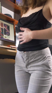Sexy Coworker in Tight Trousers Teases Ass and Full Back Panties