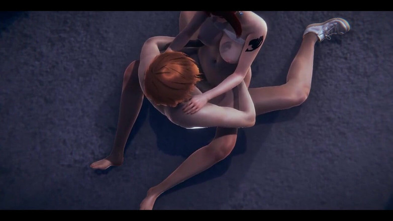 HentaiTubes: Fairy Tail Hentai - Erza Scarlet futută și țâțe cu spermă în țâțe și față într-un depozit -...