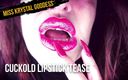 Miss Krystal Goddess Busty FinDom: Cuckold lipstick tease