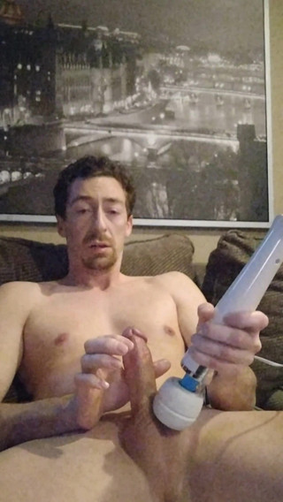 DMVToyLover: First time using a Hitachi wand on my dick on...