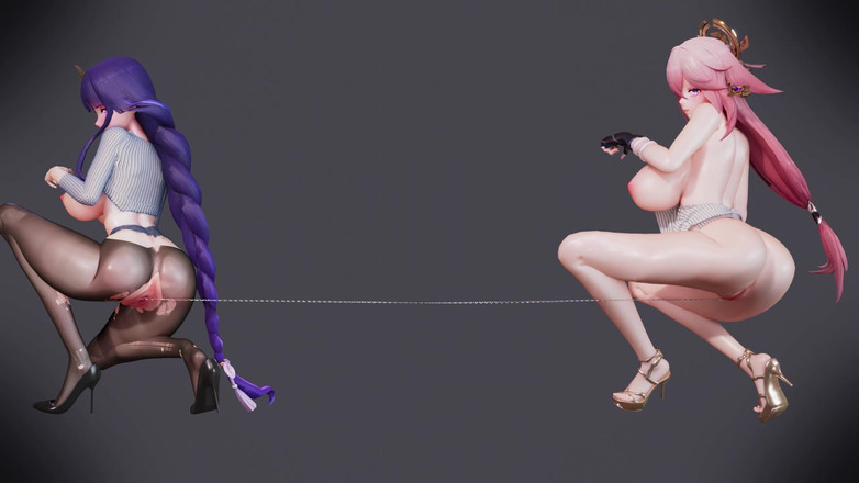 MikuMotion: Bar와 Kamiko 초콜릿 크림 듀오 스트립쇼