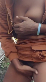 Outdoors Shaking My Booty Fingering My Hairy Wet Pussy