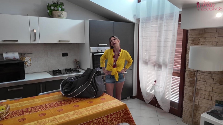 MissLeggings: Excited Stepmom Disappointed by Cucumber Size Satisfies Herself with Stepson's...