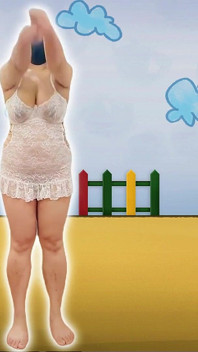 Miss Squid Exercises in White Lingerie