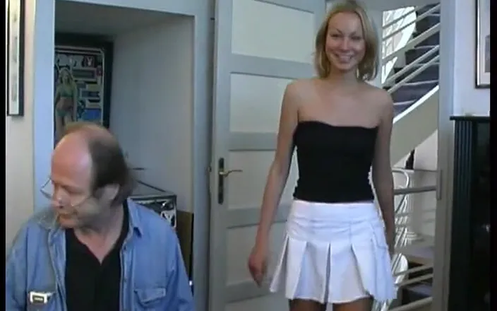 La France a Poil: Pretty blonde teen studying French gets sodomized and facialized in 3way