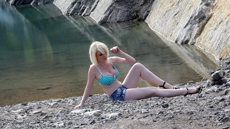 Public Entertainment: Outdoor shooting near lake with sexy MILF
