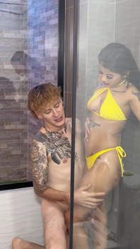 Fucking My Brunette Stepsister in the Shower