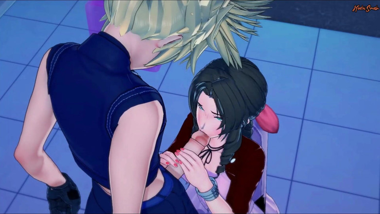 Hentai Smash: Aerith cavalca il cazzo di Cloud in bagno prima di...
