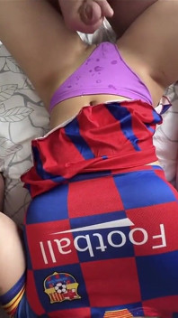 Hot Cheerleader with a Big Ass Fucks Two Cocks