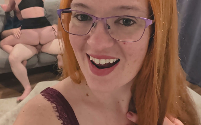 Red Queen: Cuckquean Selfie - Redhead Cuckold Wife Films Husband Fuck Blonde in...