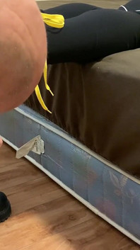 Tied up Foot Fuck with Cumshot