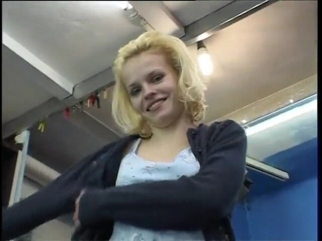 Lucky Wankerz: Blonde teen is rubbing her wet pussy