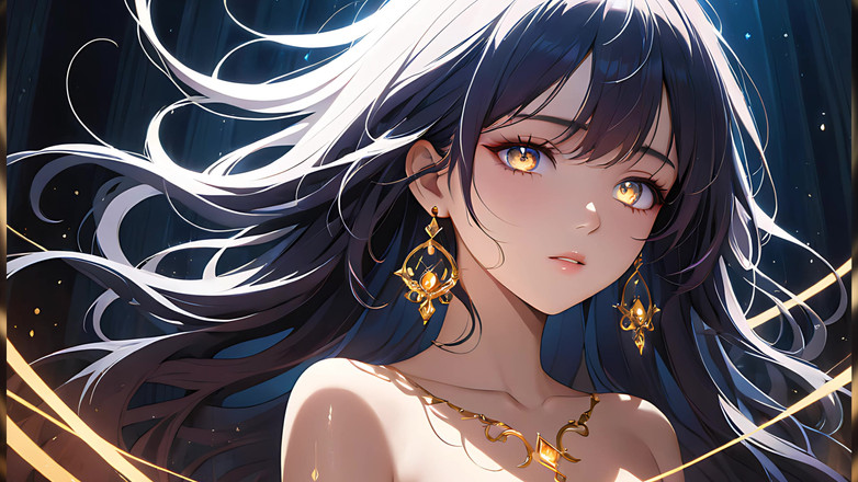 LustRender: Transă de Lumină o tânără frumoasă cu marcaje mistice strălucitoare