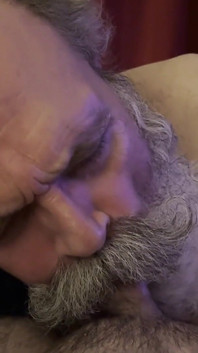 Old Man Big Moustache Blowjob, Sucks Licks and Hums His Way to a Creamy Reward