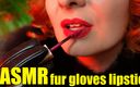 Arya Grander: Lipstick fetish video - lady in fur close ups