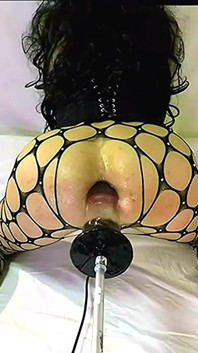 Sissy Stacy Ride Glass Dildo at Pantyhouse Leggins and Blowing Here Stepmommy Ass by Fat Pump Black Dildo