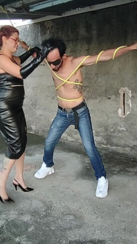 Kicking This Man's Balls Completely Tied up
