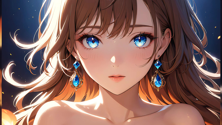 LustRender: 火の粉のキス:小さな炎に照らされた美しい若い女性