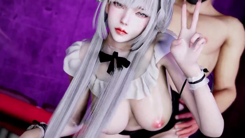 Why fuck so hard: 3D Asian Babe Naked Her Perfect Ass Sitting on the...