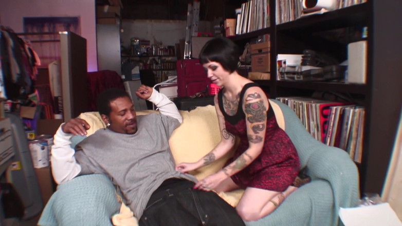 Cryptostudios: Tattooed MILF play herself before taking a big black cock