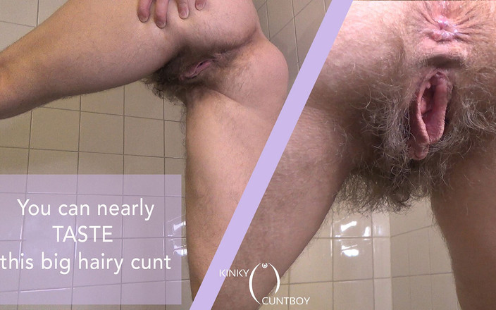 FTM Kinky cuntboy: Memek berbulu cewek semok ini dientot habis-habisan di kamar mandi -...