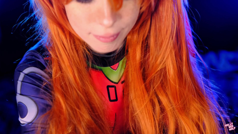 MollyRedWolf: Asuka Langley, salope sexy, 4k ! Double pénétration, 3 éjaculations