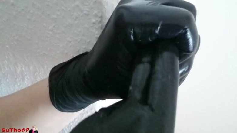 Sutho69: Stimulating you with my wet black gloves