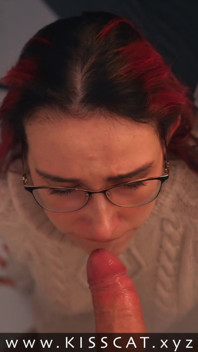 Kisscat makeup for dinner but seduced by Mr.Cat and cum on face