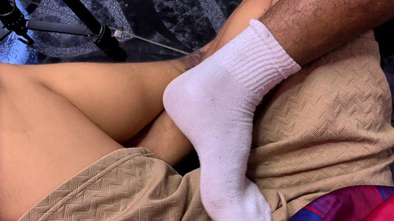 Tomas Styl: Hairy Brunette Male Masturbates Showing Hairy Breast and Black Cock