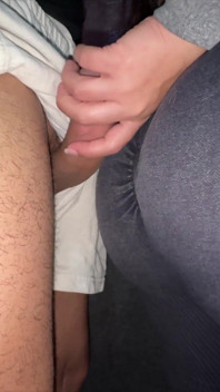 Big-assed Girl Grabs a Stranger's Cock in the Store.