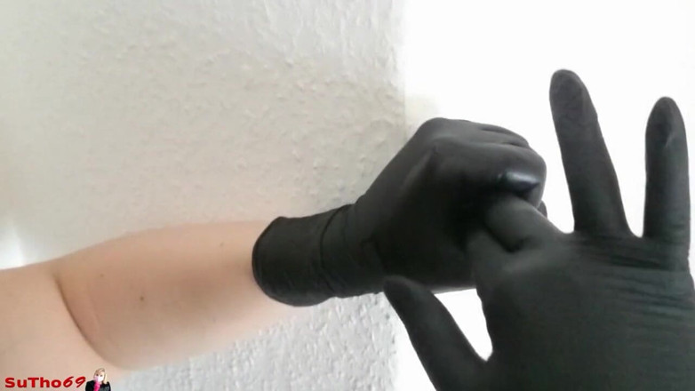 Sutho69: Stimulating you with my wet black gloves