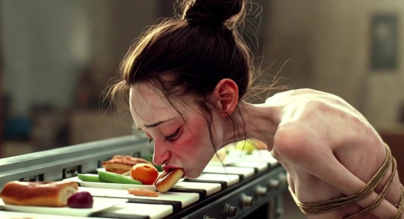 YOUR BEST FANTASY: Extremely Skinny Girl Bound - Stuffed with Food Until Full