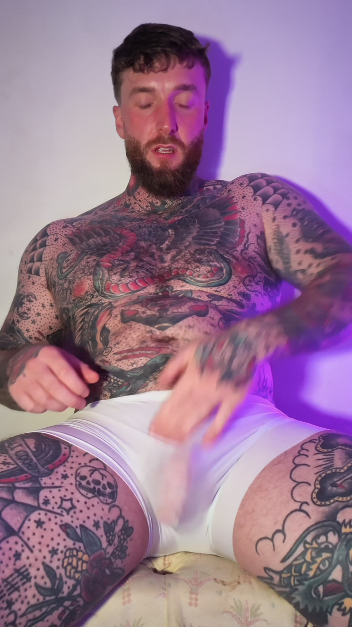 Tattooed Dom: Tattooed Dom Sweaty Cumshot Alpha Video POV