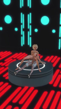 Sci-Fi walls. Sex cyborg and beautiful girl in the planet base station