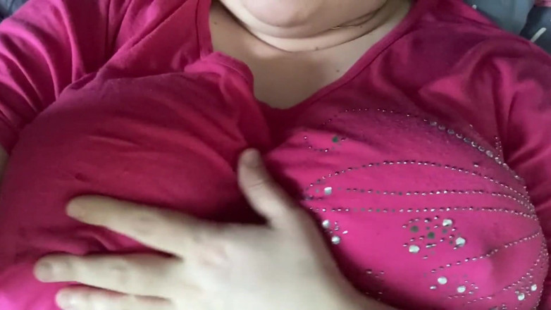 Real homemade BBW BBC porn: SSBBW Playing with My Boobs Nipples Hard