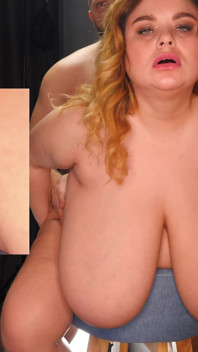 Ass fucked close up and massive giant tits shaking from frictions