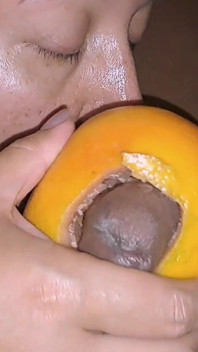 Jerking off BBC with Grapefruit Sucking His Balls