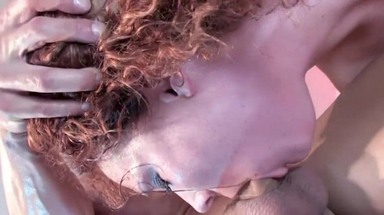 Double Trouble: She brings her redhead friend to be drilled by two...