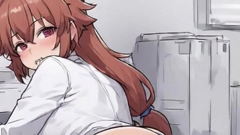 Aiwaifuloops: Waifu Amateur Teen POV Office Swimwear Tease &amp; Close-up Boss Blowjob (1m...