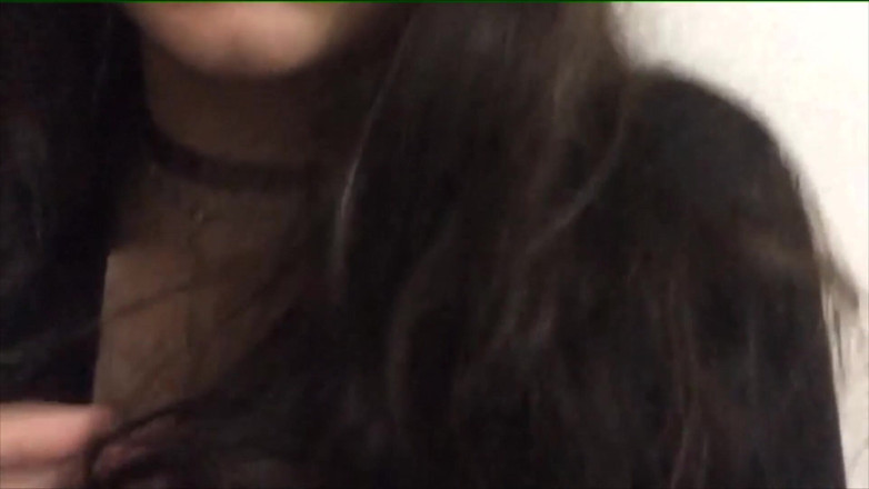 Adorable Teen: Young brunette Latina girl shows off her black lingerie and...